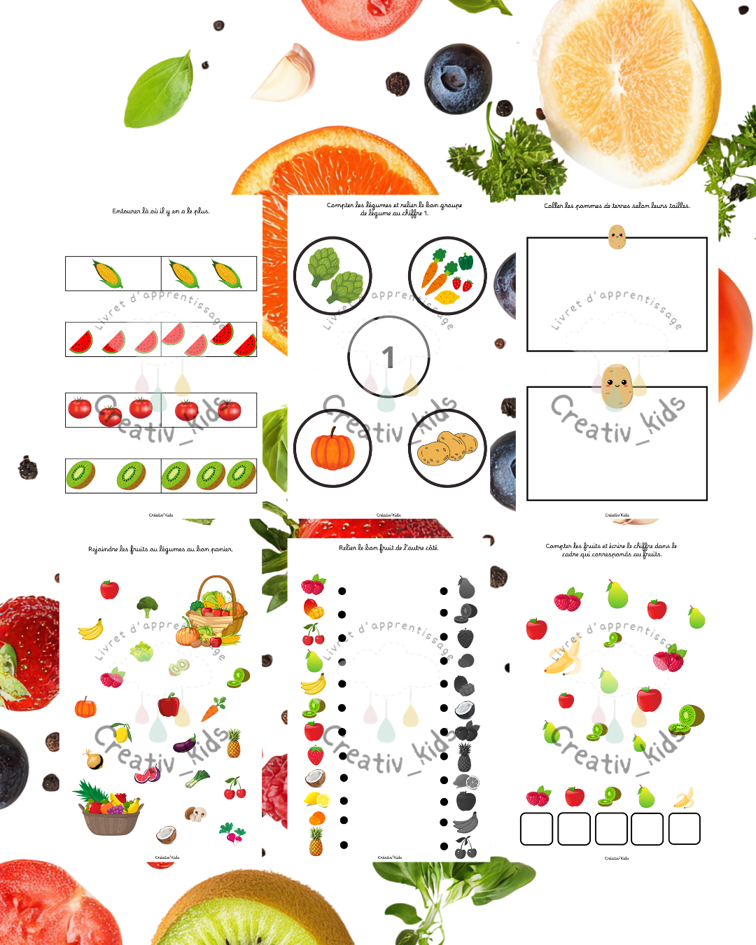 Mon livret d'activités : FRUITS ET LÉGUMES