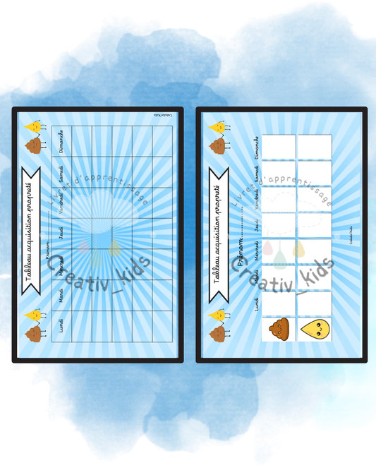 Boy's toilet training chart